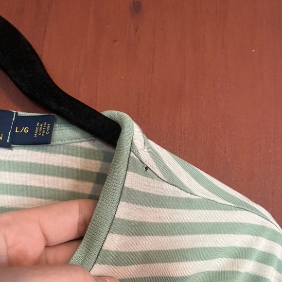 Ralph Lauren Mint Green Striped Tee - Picture 6 of 8